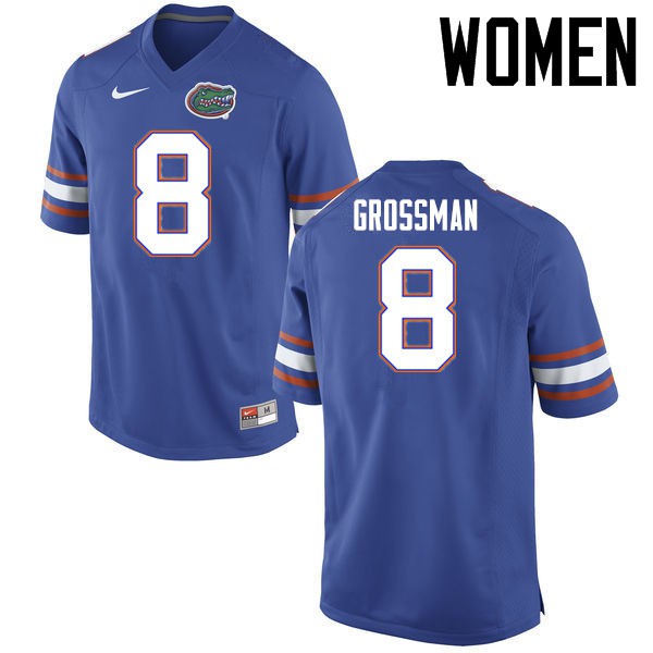 Florida Gators Women #8 Rex Grossman College Football Jersey Blue